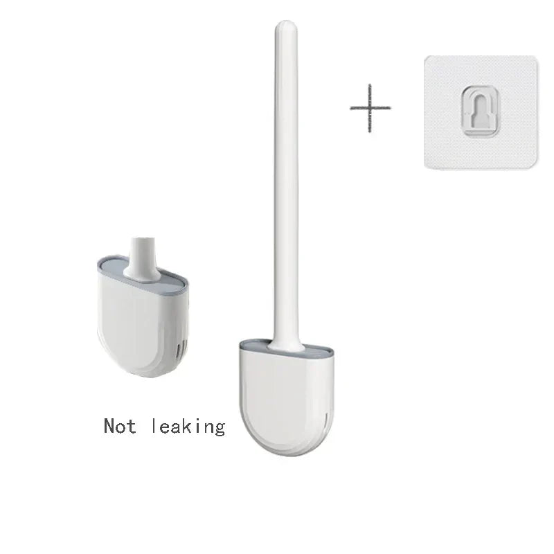 Kit Brosse de Toilette Silicone Souple + Brosse de Nettoyage