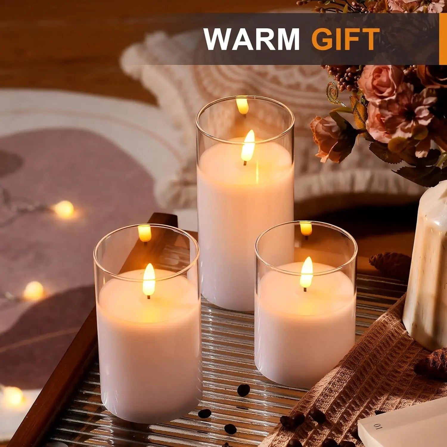 3 Bougies LED Sans Flamme avec Télécommande