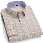 Chemise Décontractée à Carreaux/Rayures en Coton pour Hommes