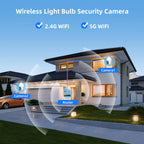 Ampoule Caméra Espion WiFi E27 5MP PTZ — Suivi Auto IA, Zoom 10X