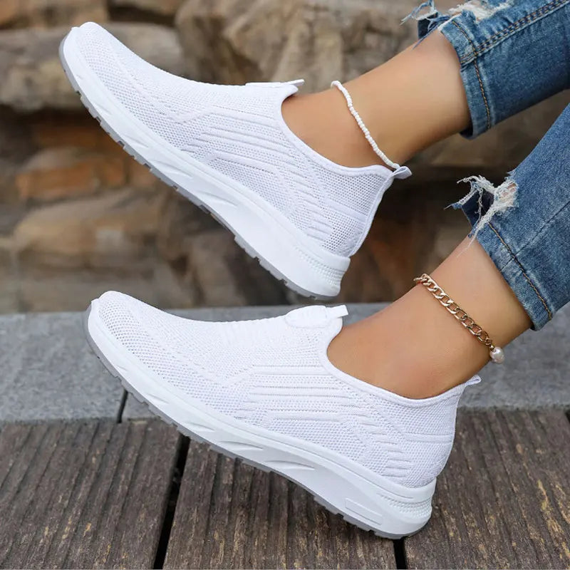 Baskets Femme Confort Respirant Sans Lacets
