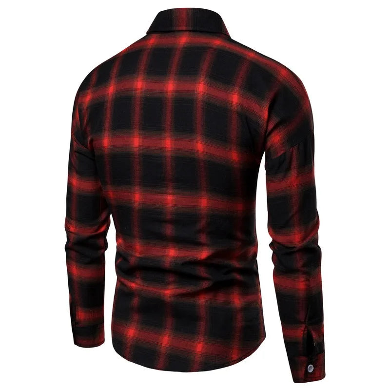 Chemise Homme à Carreaux à Manches Longues - Idéale pour l'Automne