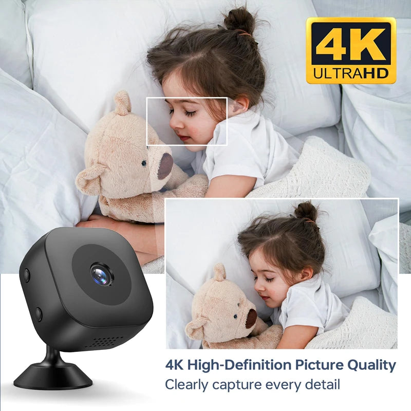 Mini Caméra HD 4K WiFi Sans Fil Détecteur de Mouvement