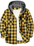 Veste Mi-Saison à Carreaux avec Capuche Homme