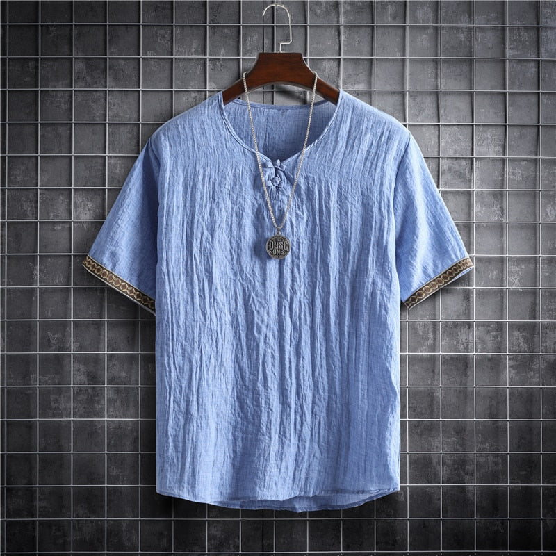 Korean Linen T-Shirt - Lightweight and Breathable