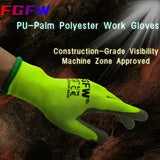 10 Paires de Gants de Travail de Sécurité Enduits en PU - Certifiés EN 388