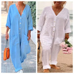 Combinaison Pantalon à Boutons d'Été Légère & Ample