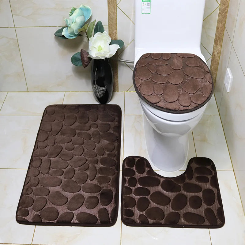 Set de 3 Tapis de Bain Ultra Doux & Antidérapants
