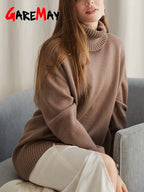 Pull surdimensionné à col roulé pour femme