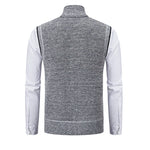Gilet sans manches à maille col cheminé Homme