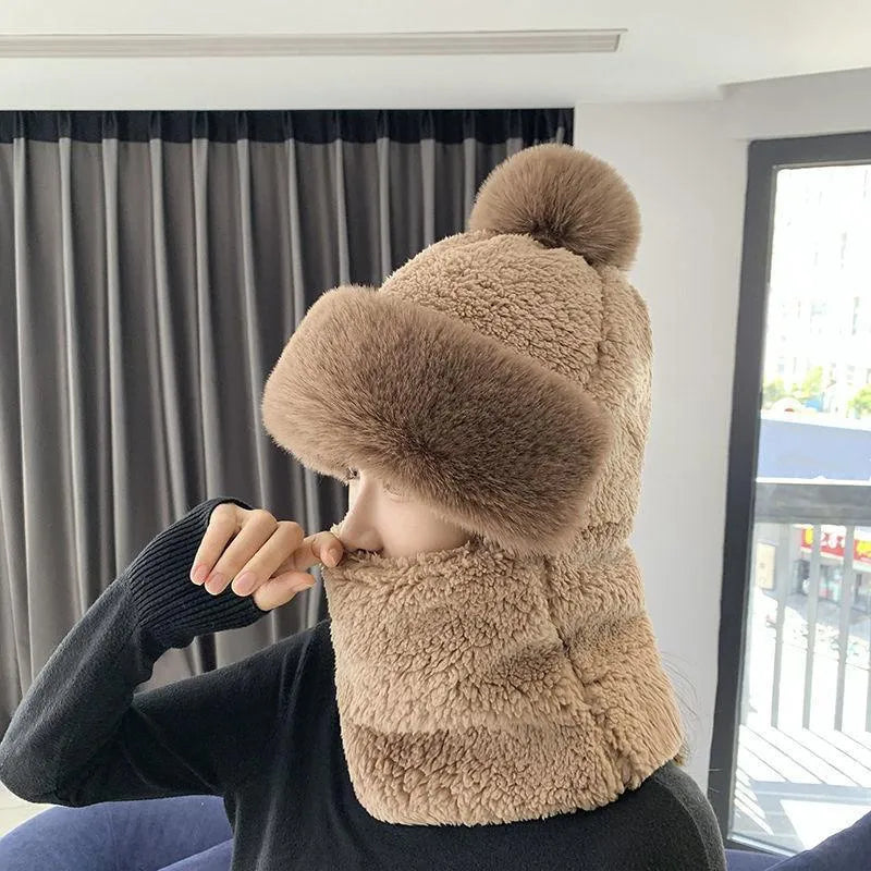 Bonnet à pompom 2 en 1 ave Cache-Cou