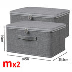 Lot de 2 Boîte de Stockage Pliable à Couvercle Grande Capacité