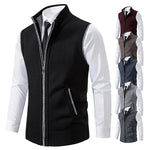 Gilet sans manches à maille col cheminé Homme