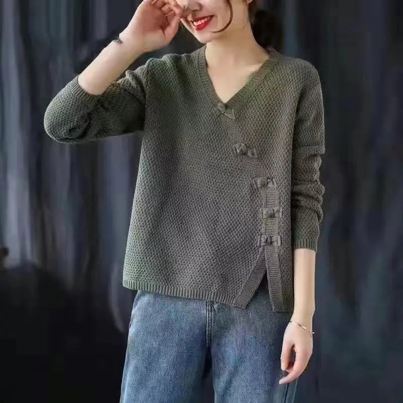 Pull avec maille - Détails petits noeuds