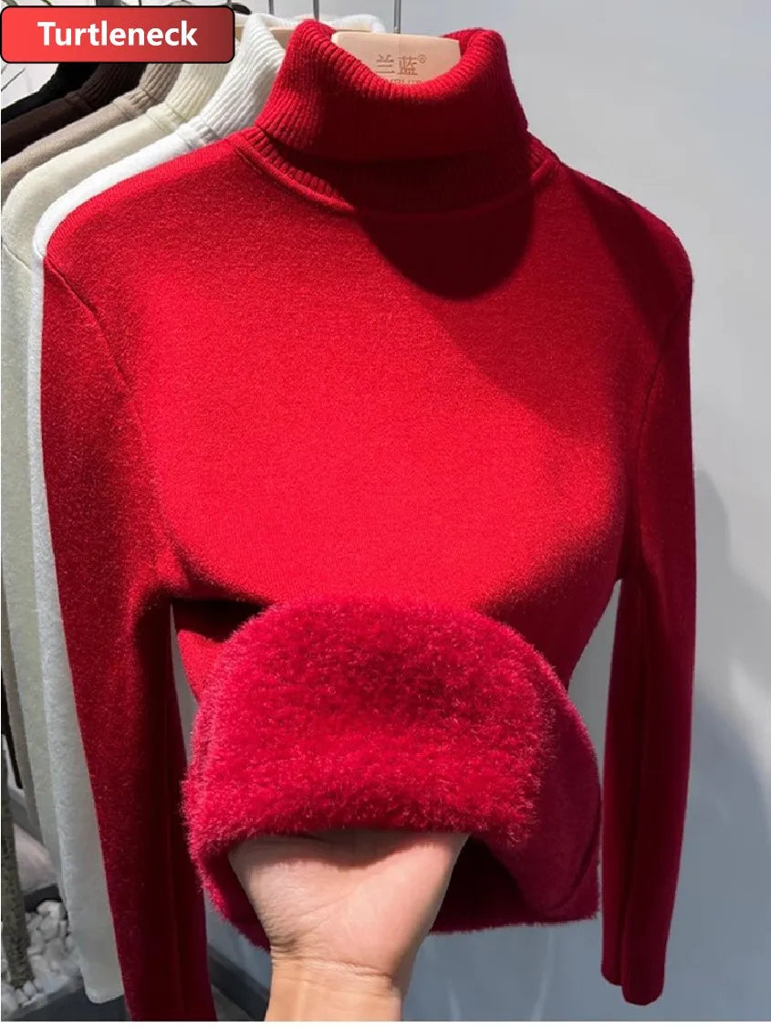 Pull Slim Col Roulé - Intérieur Peluche Douce