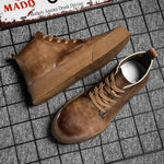 Baskets montantes en cuir véritable - Homme