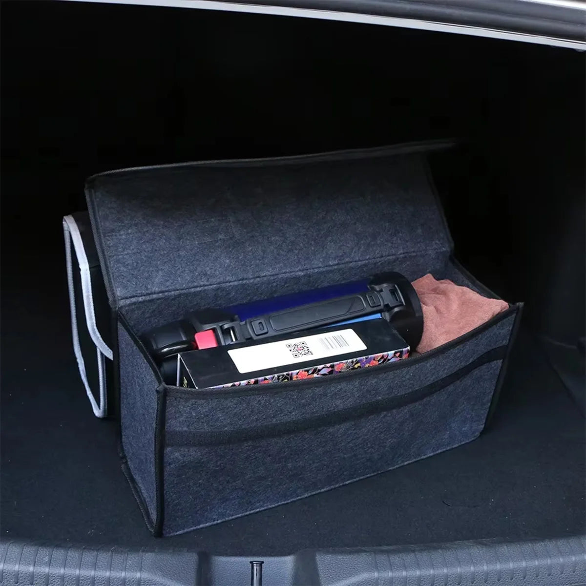 Boîte de Rangement en Feutrine avec Poignée pour Voiture
