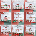Lot de 6 Paires de Boucles d'oreilles de Noël