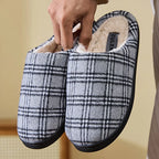 Chaussons Écossais Chauds Motifs à Carreaux