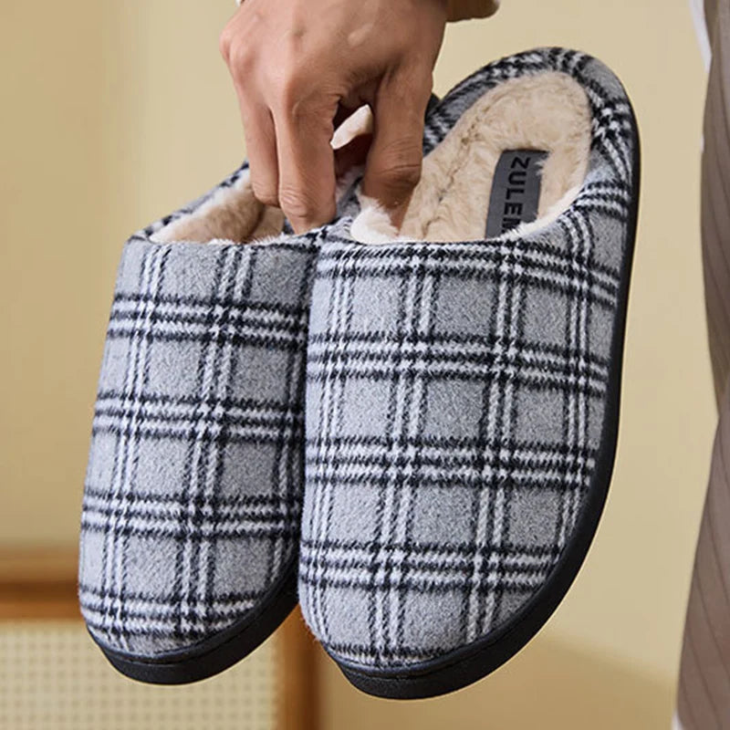 Chaussons Écossais Chauds Motifs à Carreaux