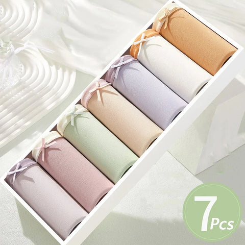Lot de 7 Culottes légères et Respirantes en Coton avec petit noeud