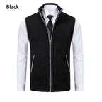 Gilet sans manches à maille col cheminé Homme