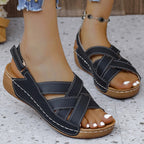 Sandales en Cuir PU Design croisé à Scratch