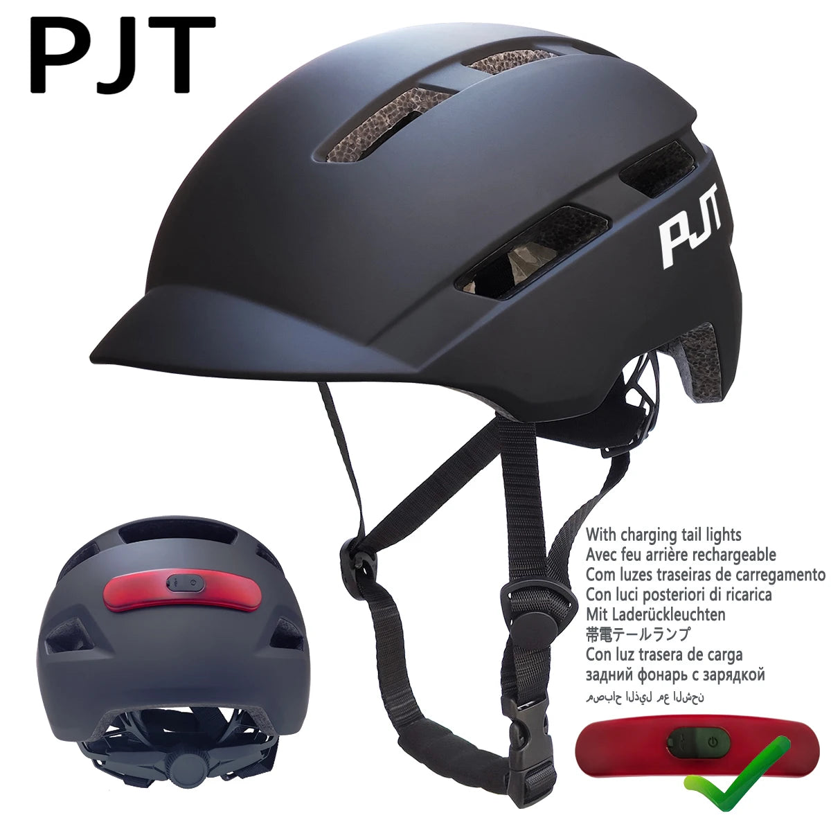 Casque Vélo avec Feu Arrière LED Rechargeable