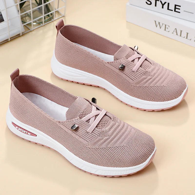 Mocassins Plate en Maille Respirante pour Femme