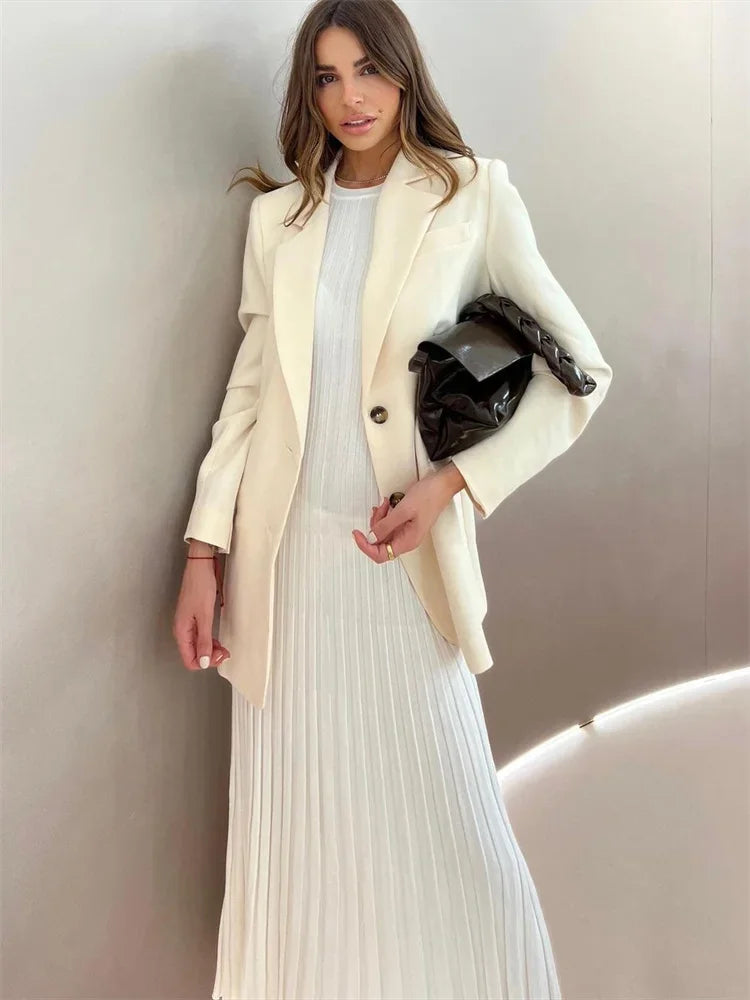 Robe Longue Décontractée en Tricot côtelé