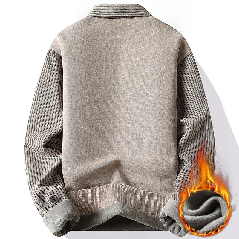 Polo Sans Manche & Chemise à Rayure 2 en 1 Doublure Polaire