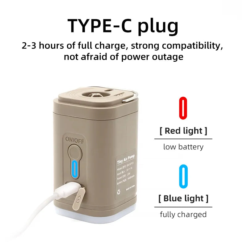 Pompe électrique sans fil USB à LED 5 têtes - Gonfle & dégonfle