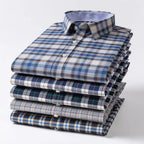 Chemise Décontractée à Carreaux/Rayures en Coton pour Hommes