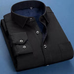 Chemise d'affaires à manches longues - Epaisse avec intérieur Polaire chaude