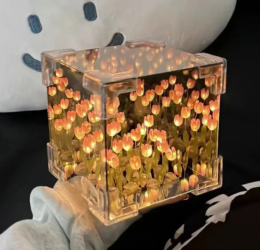 Lampe Cube LED DIY Tulipe à Créer Soit-même