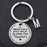 Porte-clé à offrir "Mon fils" ou "Ma fille" avec initiale