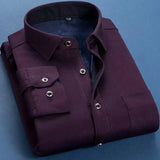 Chemise d'affaires à manches longues - Epaisse avec intérieur Polaire chaude