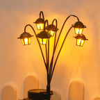 Lampadaire Solaire 6 Mini Lanternes à LED – Éclairage Décoratif pour Jardin, Cour & Terrasse