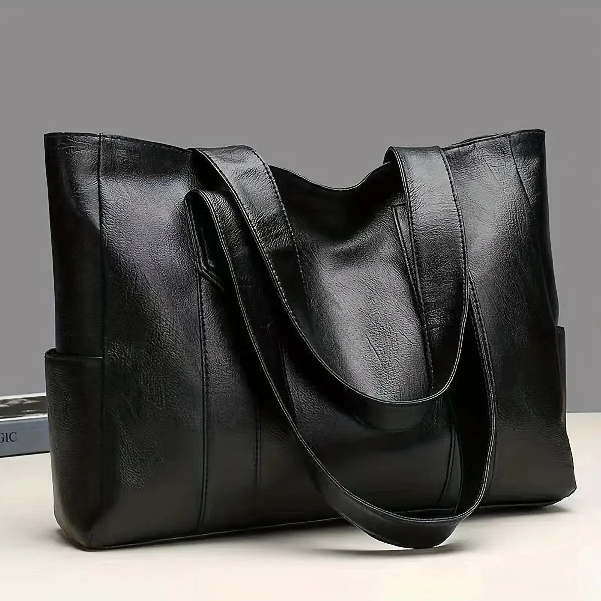 Sac Cabas fourre-tout en Cuir PU de grande capacité