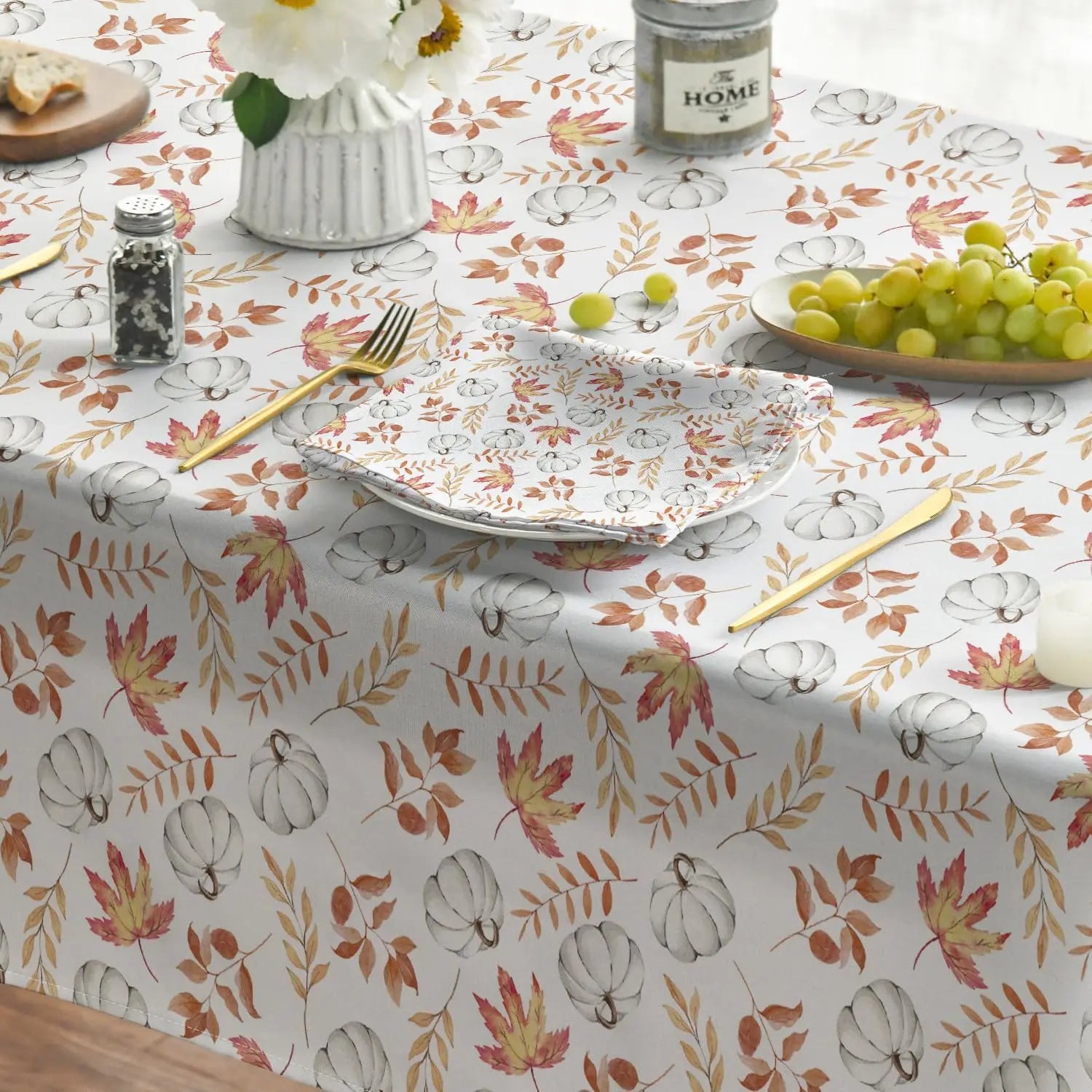 Nappe Automnale rectangulaire imperméable - Motif Citrouille