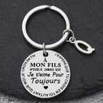 Porte-clé à offrir "Mon fils" ou "Ma fille" avec initiale