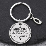 Porte-clé à offrir "Mon fils" ou "Ma fille" avec initiale
