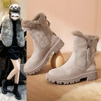 Bottines en Daim intérieur fourré à fermetue à Zip