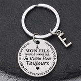 Porte-clé à offrir "Mon fils" ou "Ma fille" avec initiale