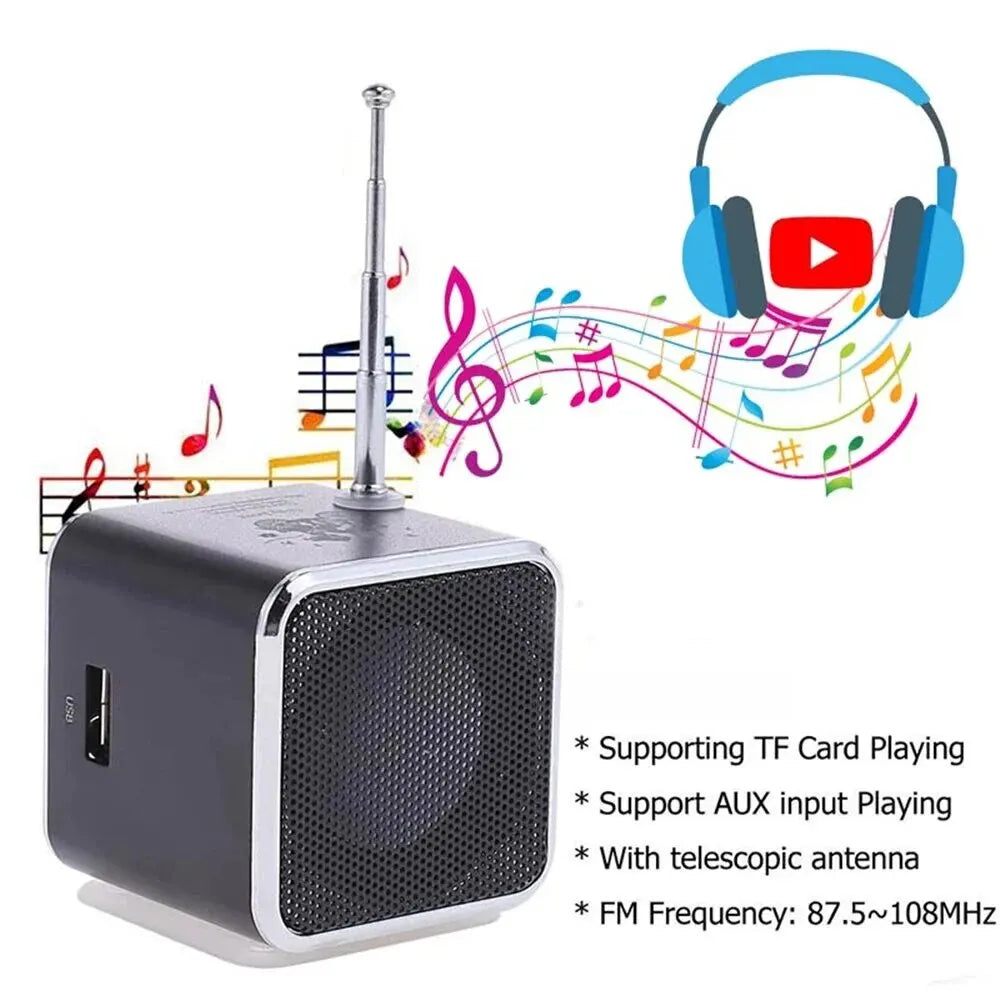 Mini Radio Cubique FM, Bluetooth & MicroSD