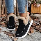 Faux Fur Lined Snow Boots - Easy Slip-On