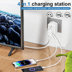 Adaptateur Mural 4 en 1 – 2 USB-C + 1 USB-A