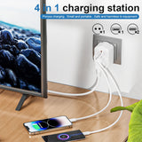 Adaptateur Mural 4 en 1 – 2 USB-C + 1 USB-A