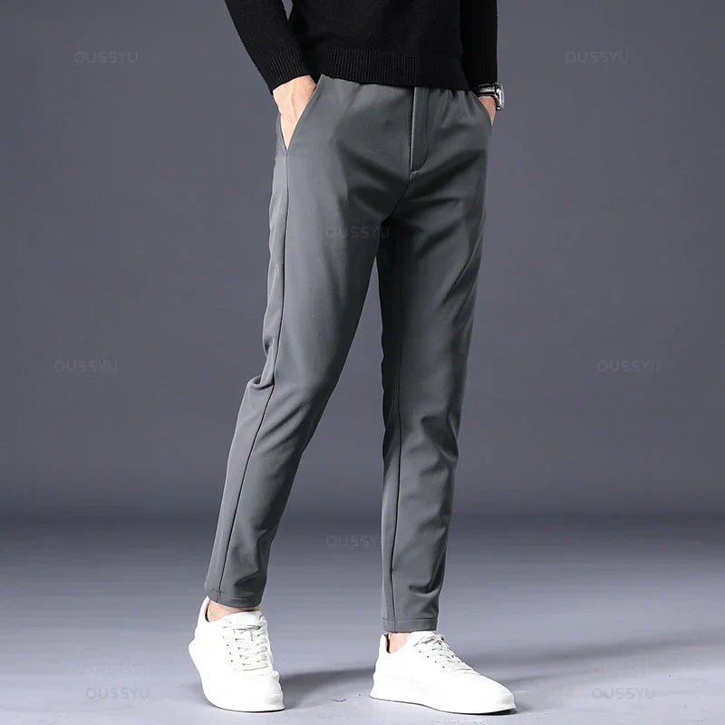 Pantalon élégant d'hiver avec doublure en polaire ultra-chaude pour Homme