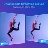 Webcam 4K 1080P 60FPS USB Clipsable - Duo Micros, Autofocus